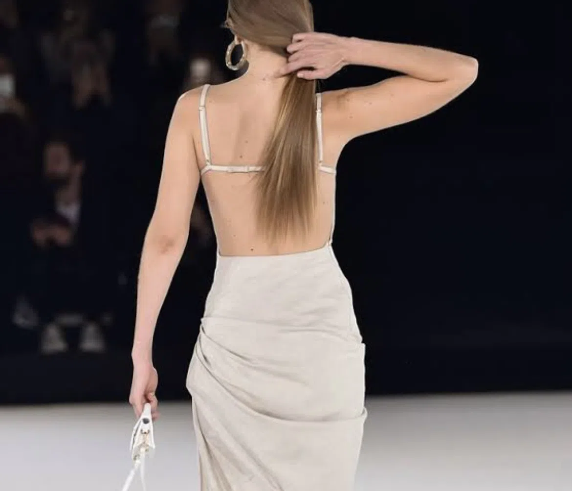 jacquemus saudade linen blend dress Jacquemus Saudade Asymmetric Dress - Neutrals