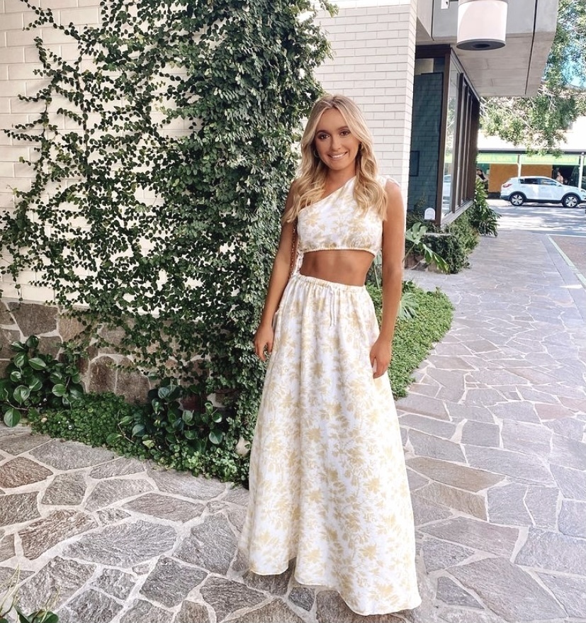 208-clementine one shoulder crop maxi skirt au 6 au 8 sir the label