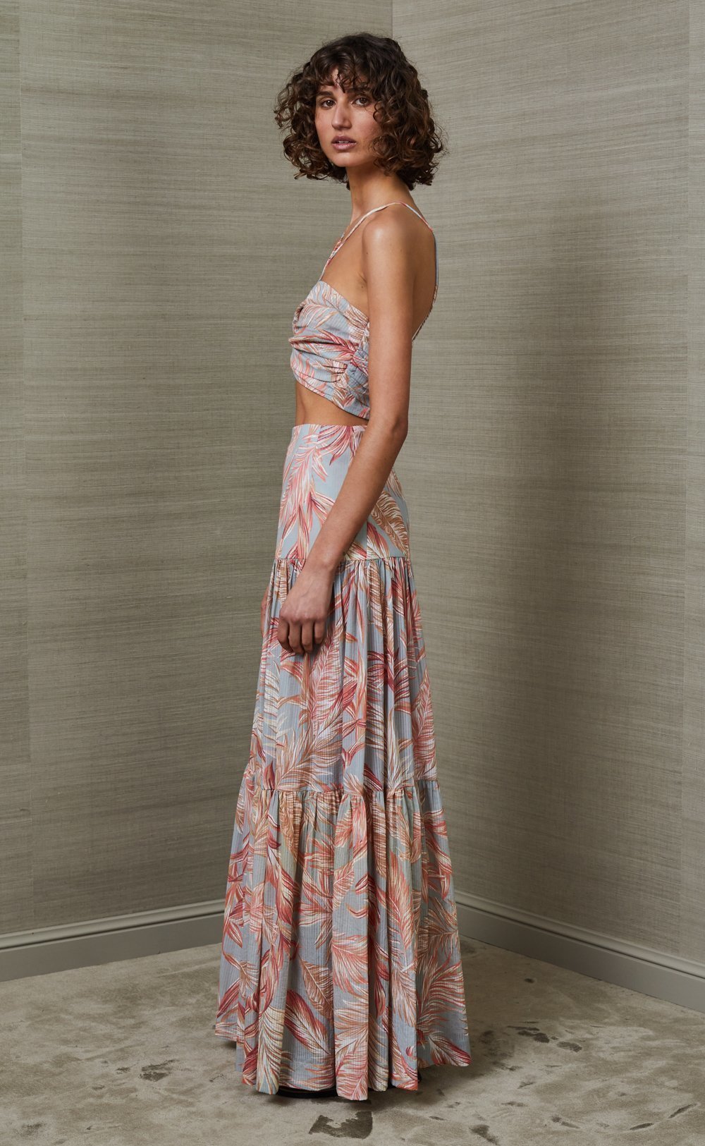 208-print miami palm midi skirt top set au 8 au 10 (1)