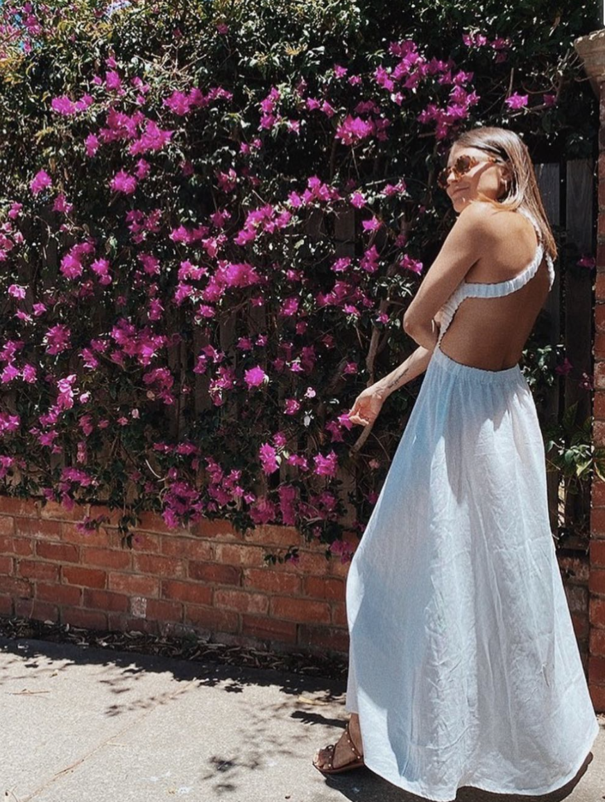 sir alena strapless maxi dress Significant Other Aryn In Cerulean, Size 8 Au Blue Satin Strapless Maxi DressHow to style Serena