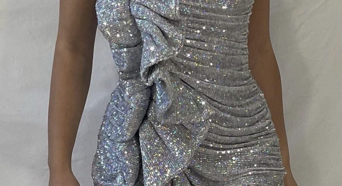 house of cb silver sequin dress Luisa Silver Sparkly Bustier Mini Dress