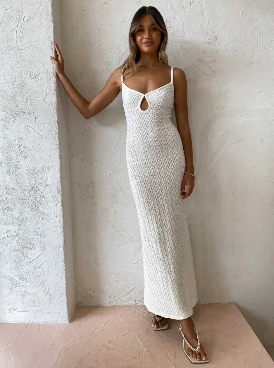 bec and bridge white maxi dress + - HENRIETTA HIGH NECK - Bec + Bridge Henrietta High Neck Maxi Dress in White title Introducing the Caro Maxi