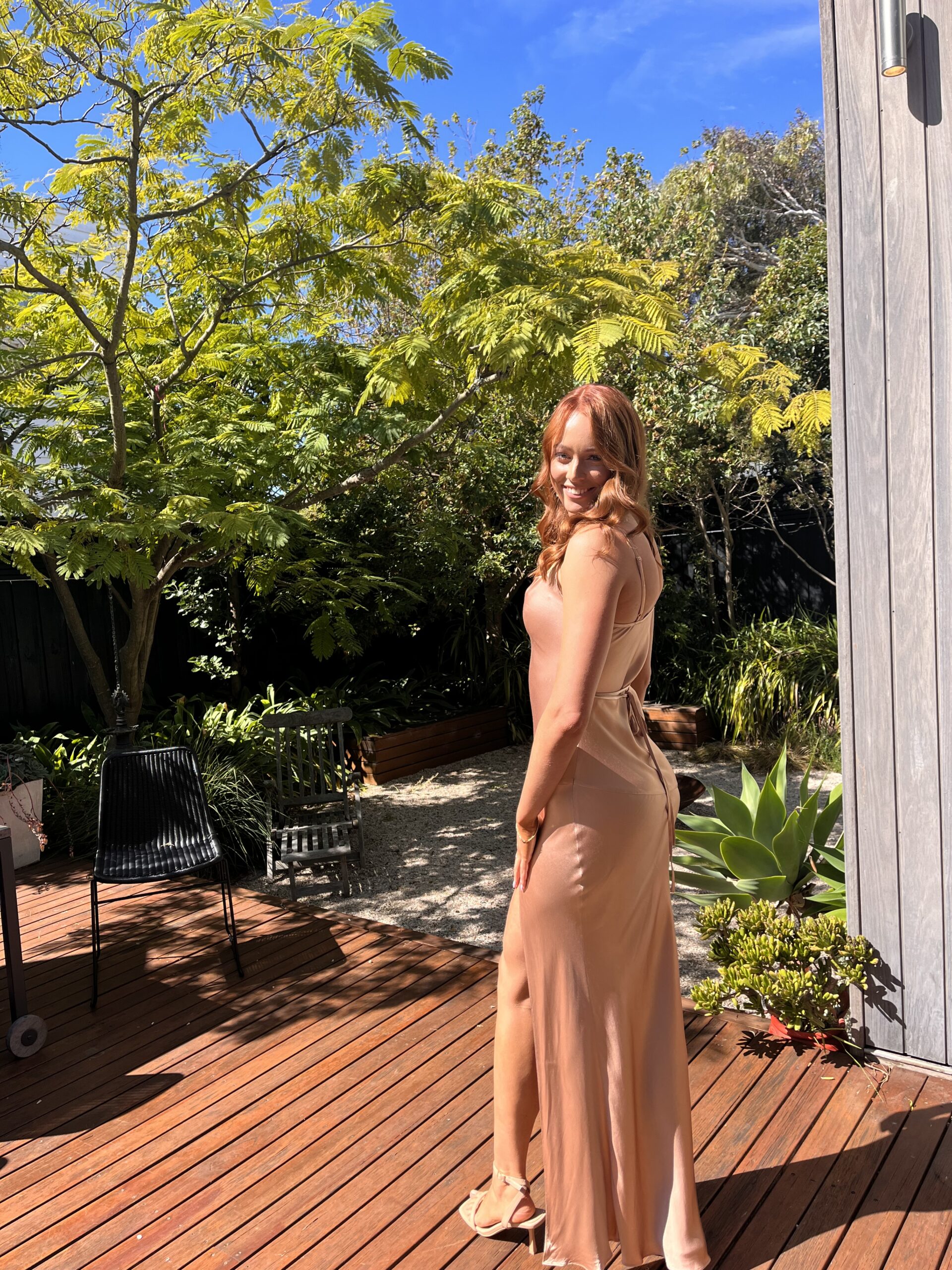 la lune bias cowl midi dress gold Shona Joy Maxi – Rent a Dress wrap style midi dress
