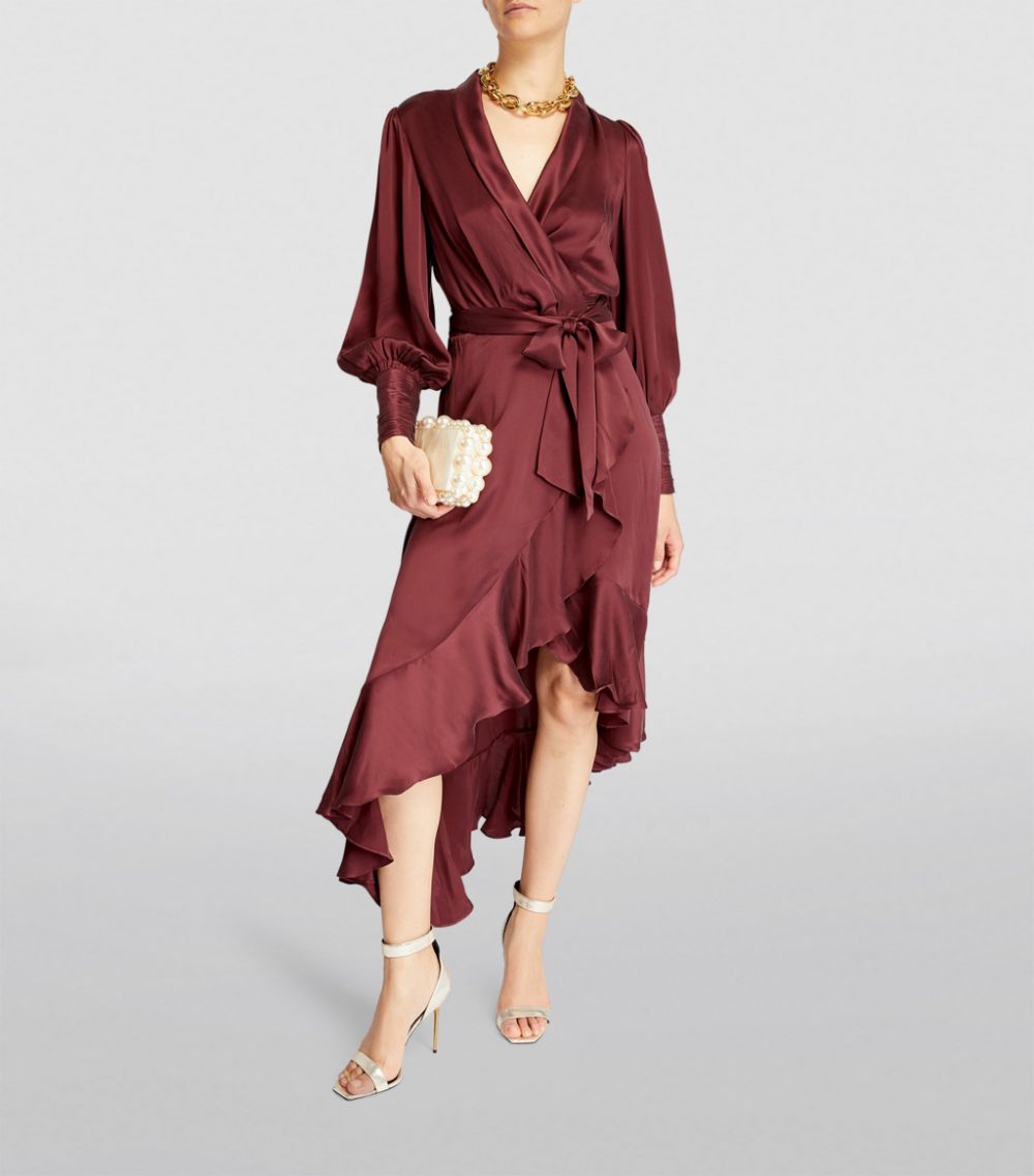 zimmermann burgundy wrap dress Silk Midi – Rent a Dress Size Alpha:Large Ideal for formal gatherings season: AW23 Sunny Refreshing Aqua -