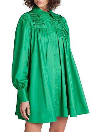 575-TIDAL TUCKED SMOCK MINI DRESS 1