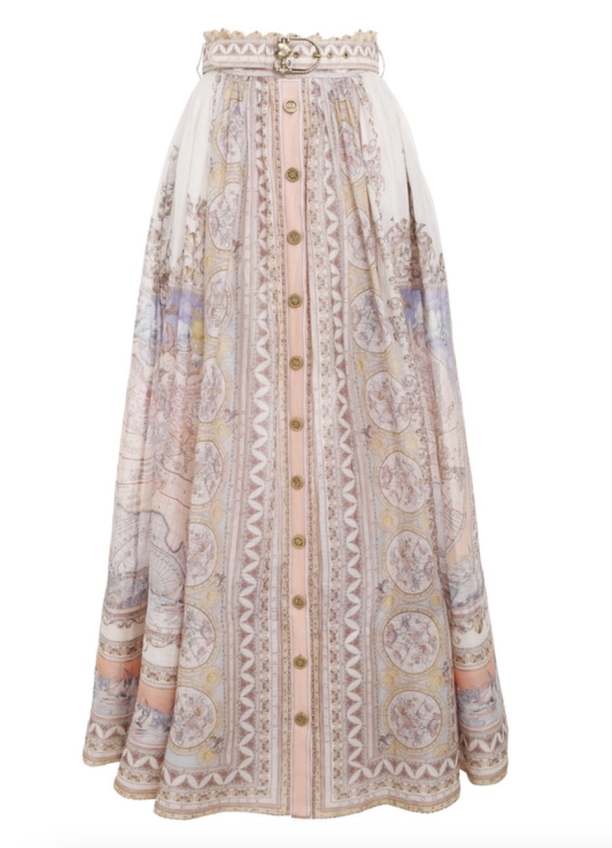 Zimmermann High Tide Maxi Skirt in Odyssey Print Photo