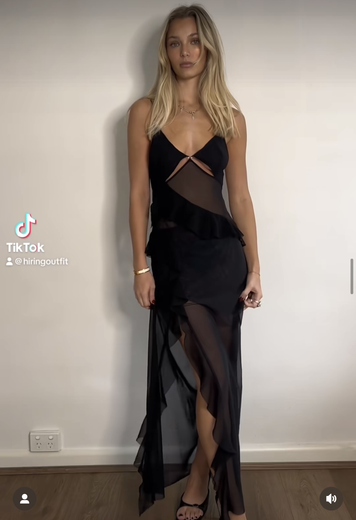 Bec & Bridge Aurelie Strap Frill Maxi Dress for hire.