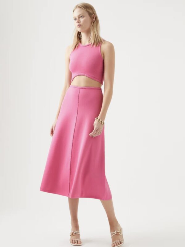 Aje Petal Knit Midi Skirt