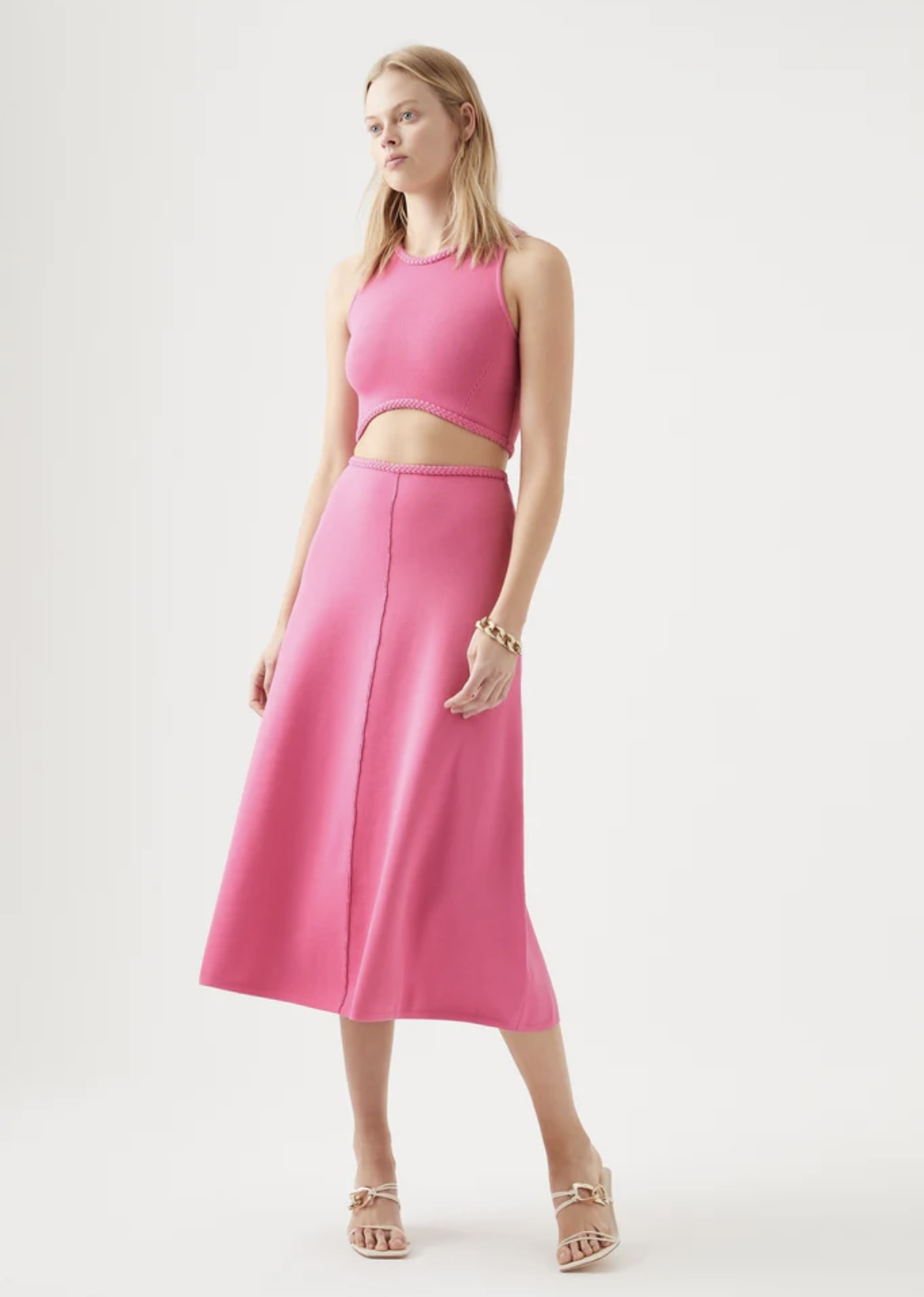 Aje Petal Knit Midi Skirt