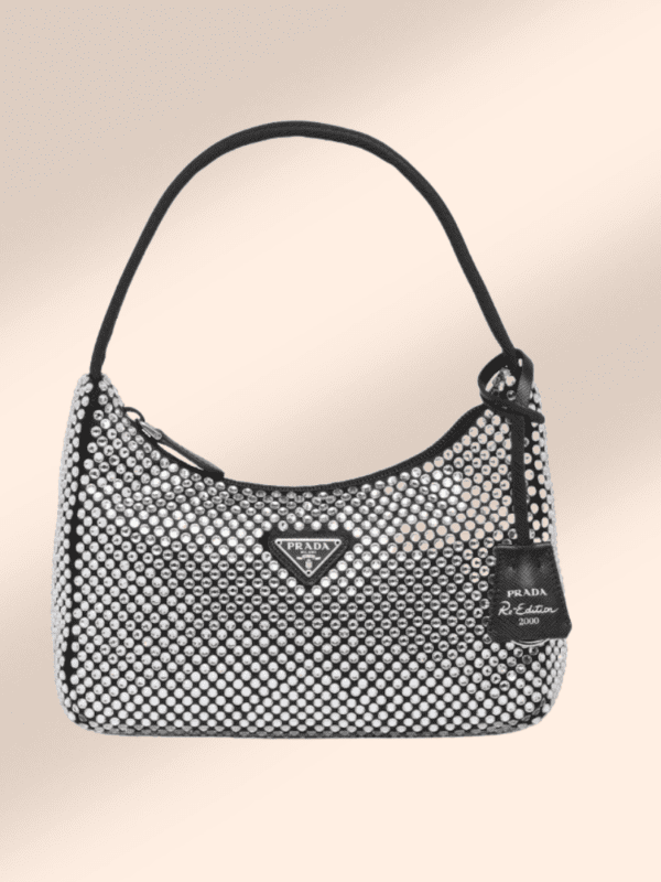 Prada Satin Mini Bag with Crystals for hire.