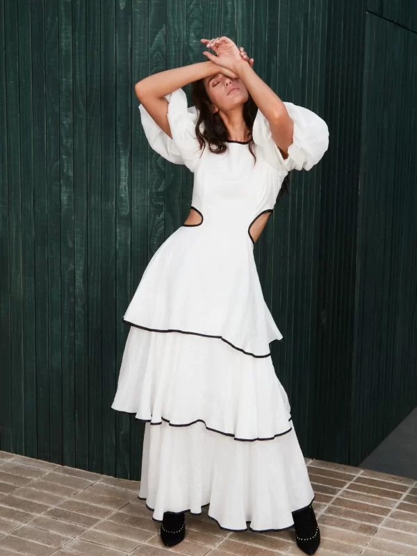 Mackenzie Mode Puff Sleeve Dress for hire