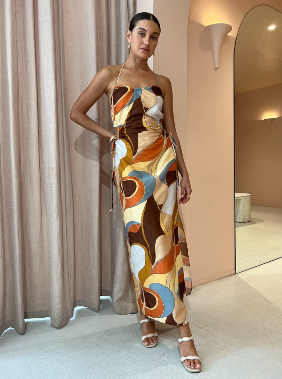 sir the label halter dress Vista Midi – Rent a Dress Dazed wrap