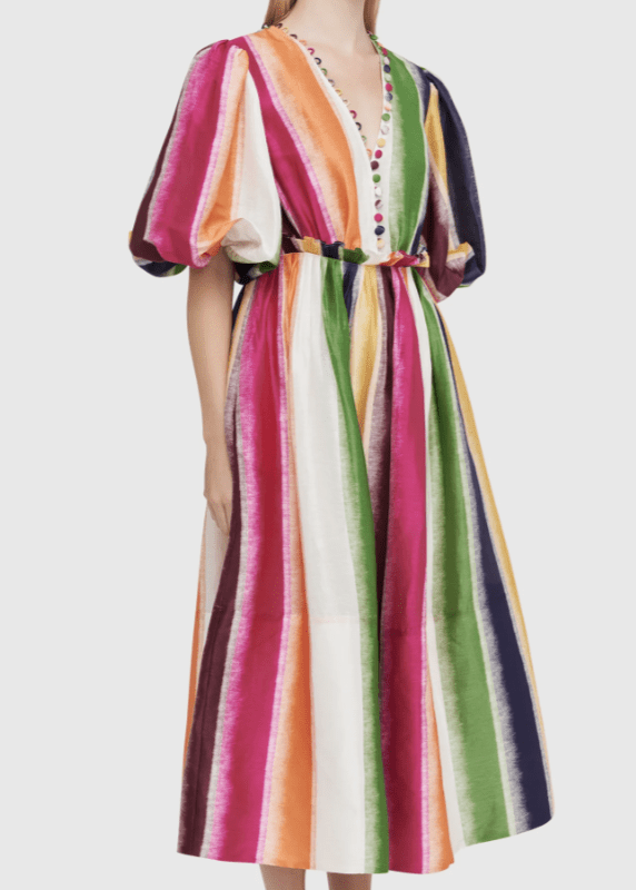 Leo Lin Fortune Stripe Midi Dress for rent