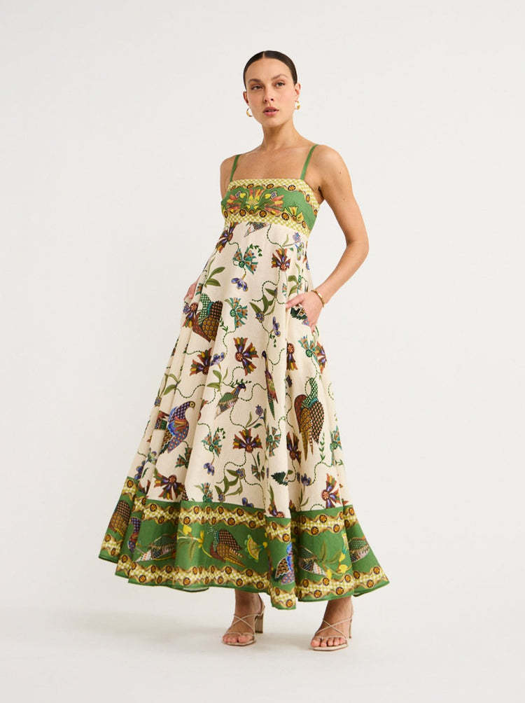 alemais birdie midi dress Birdie Linen Midi Dress