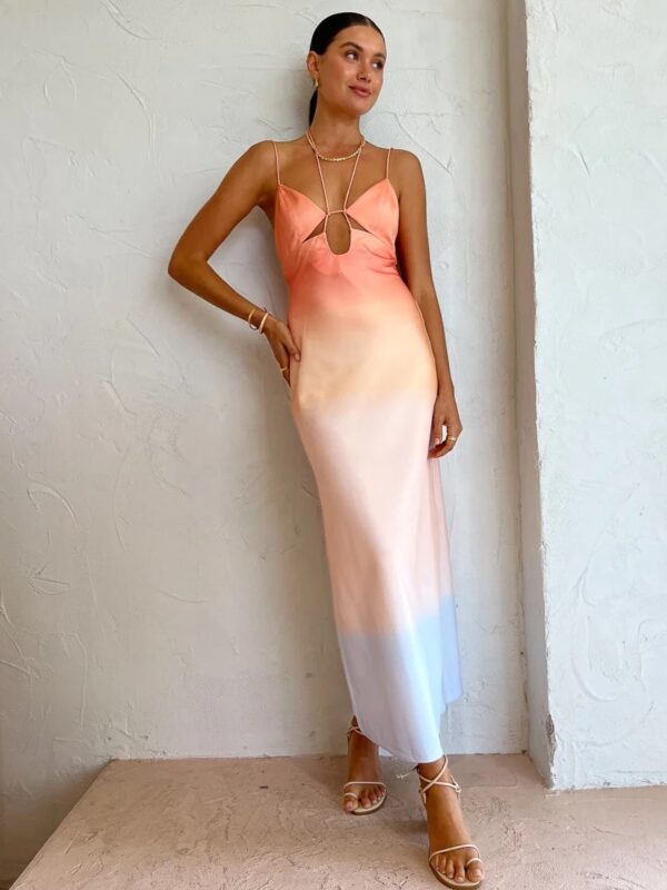 women black leather dress Cut Out length dress is perfect Schiaparelli Backless Dress | Color:AS Photo OceanTreasures