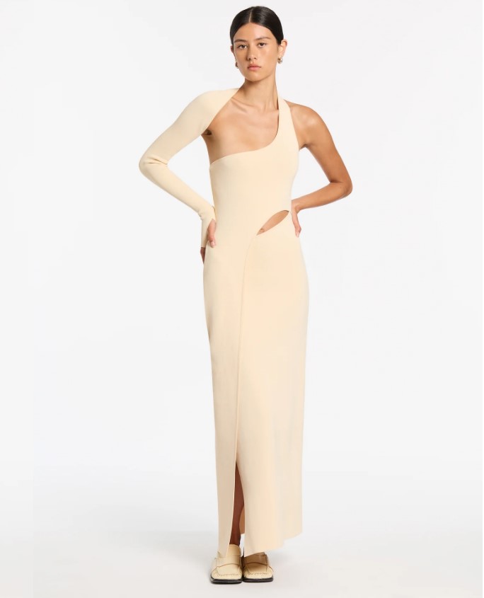 sir the label manifesto sleeve midi dress Sir The Label Manifesto Sleeve Maxi Dress in Butter Cream – Rent a Dress