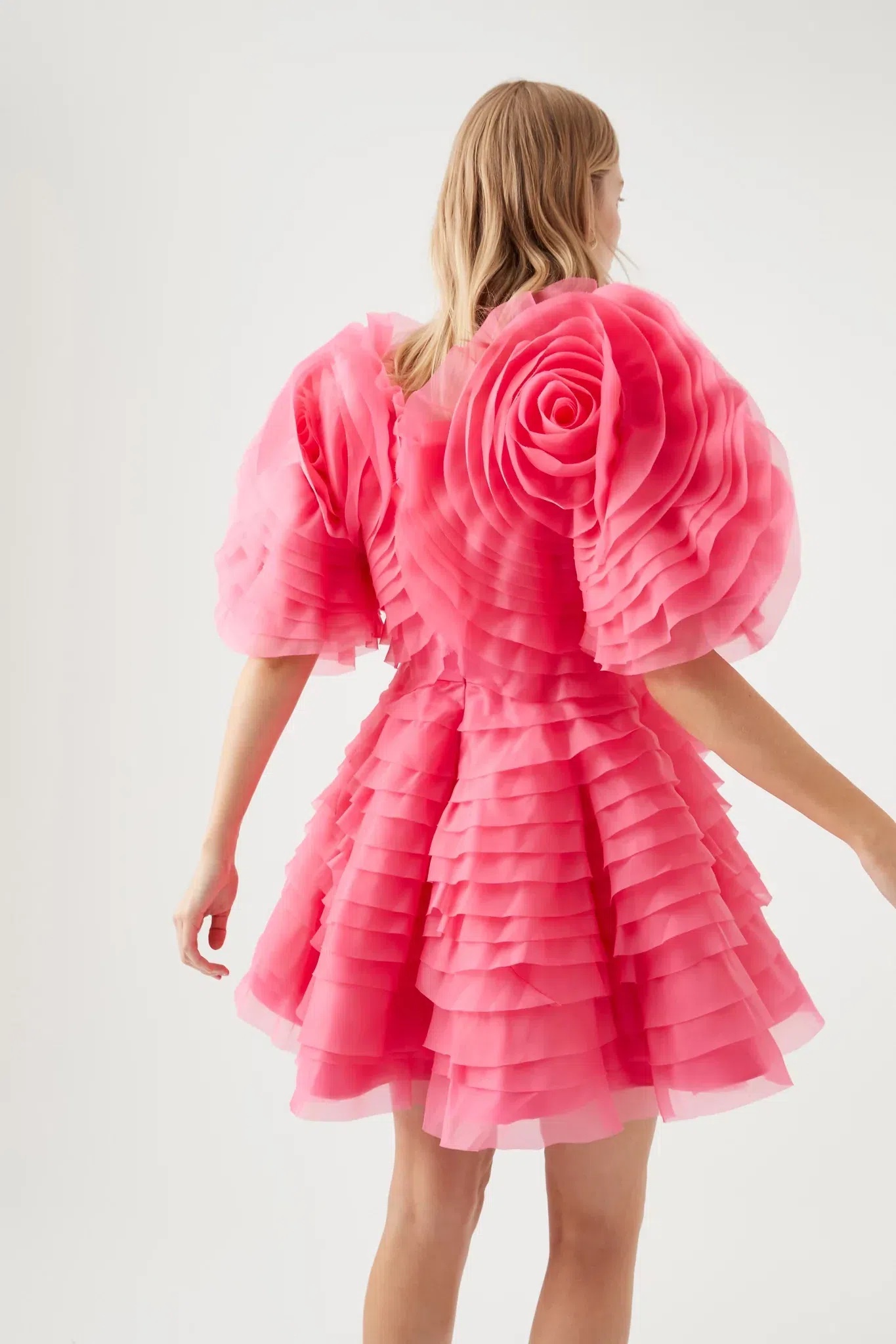 Aje Amour Ruffle Mini Dress in Berry Pink Size 10 / M