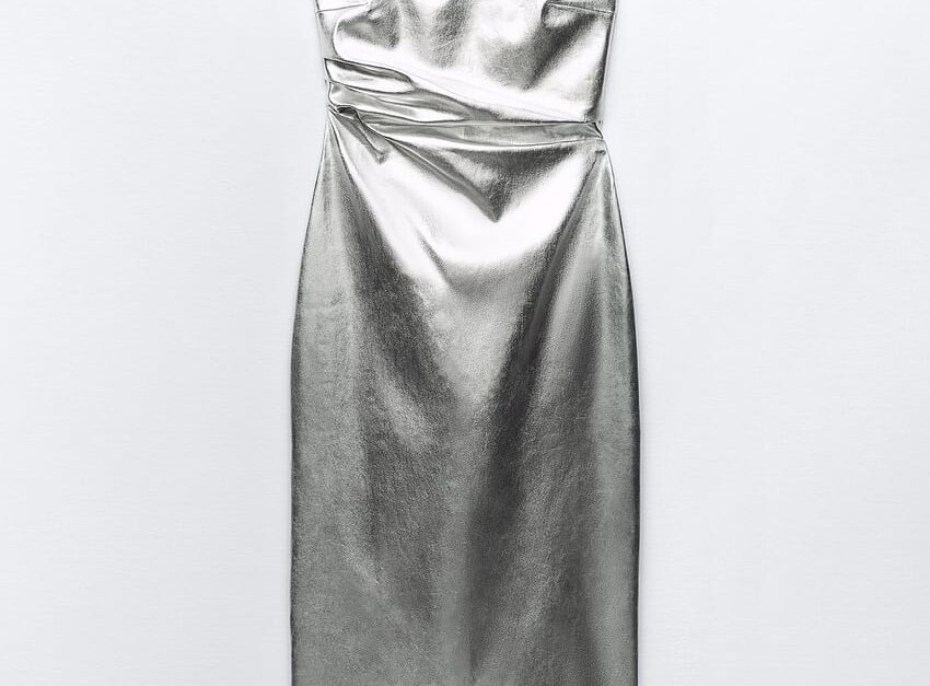 metallic dress zara Zara Metallic Gold Dress by Zara