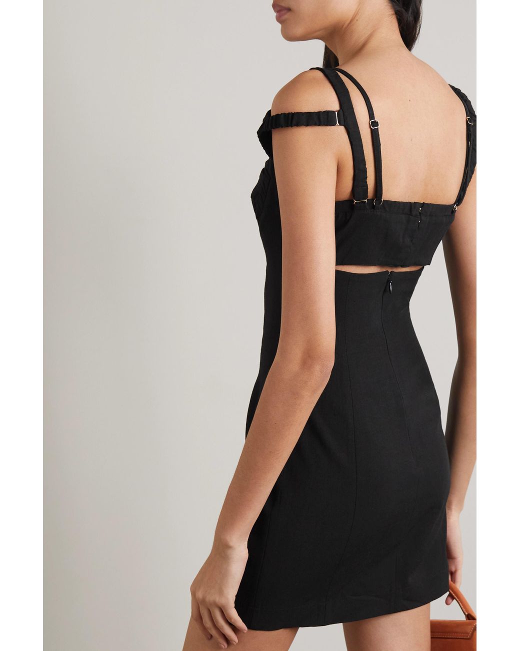 25-jacquemus-Black-Kibo-Cutout-Woven-Mini-Dress