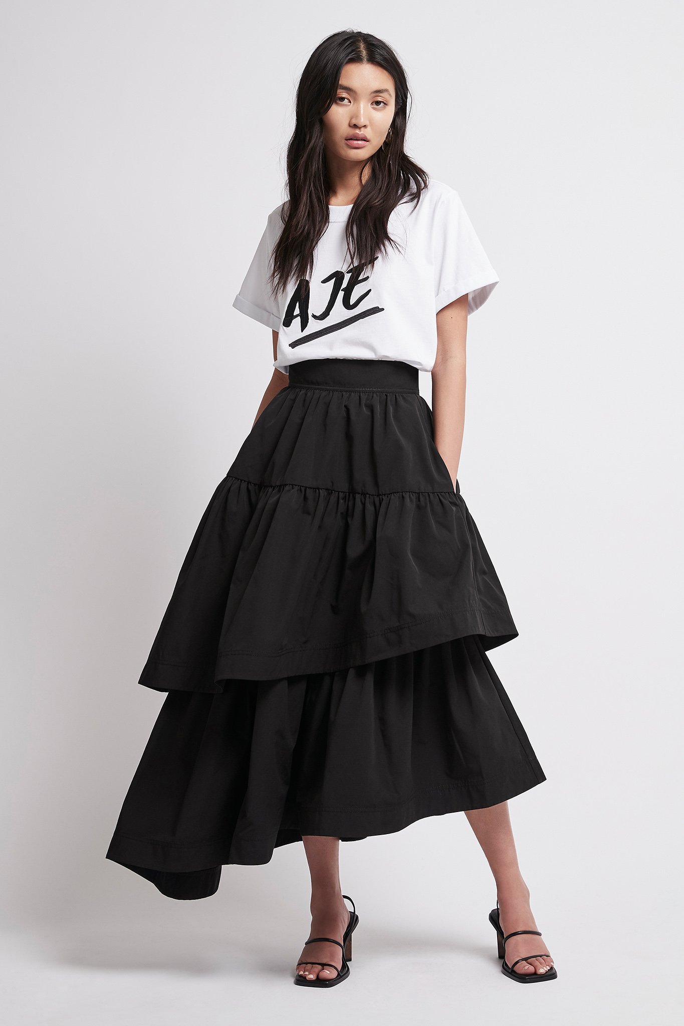 817-S38-20AJ4069 Interlace Midi Skirt Black-20399-Aje-L-0730 2