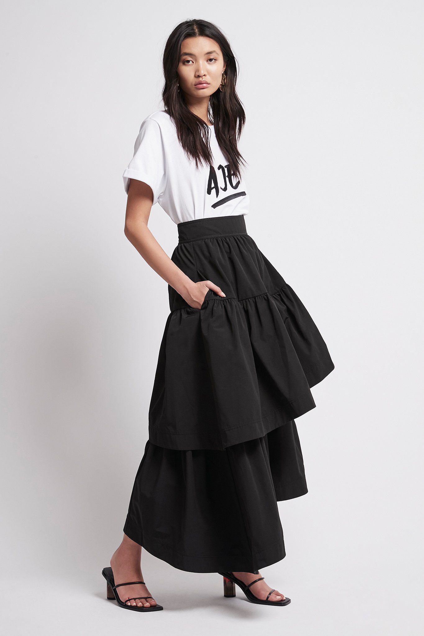 817-S38-20AJ4069 Interlace Midi Skirt Black-20399-Aje-L-0732 2