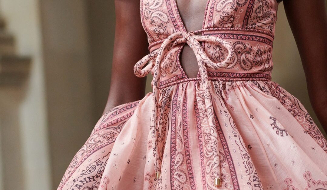 zimmermann pink bandana dress Zimmermann Matchmaker Structured Mini Dress in Pink Bandana – Rent a Dress