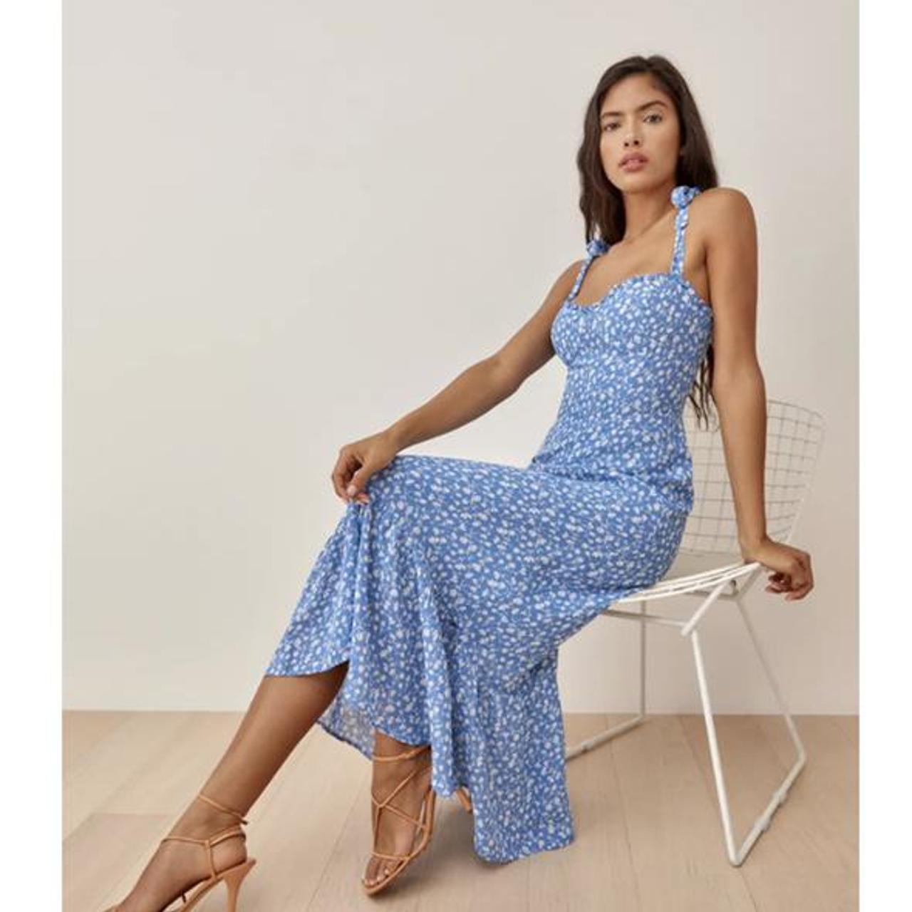 reformation nikita dress blue – Rent a Dress engsle11292 Hydrofera Blue Ready Border Size:EU 44