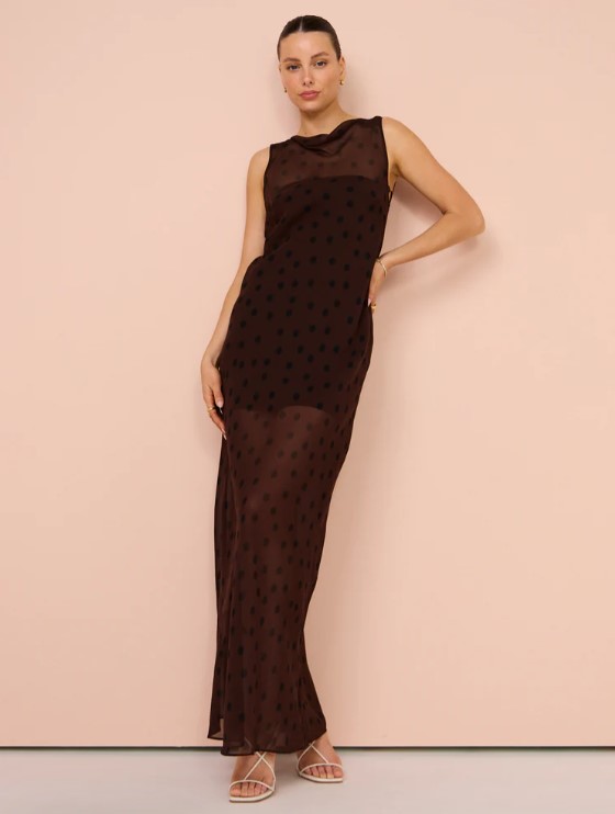 bec and bridge brown and black dress + Turner Boatneck Sheer Maxi Spot – Rent a Dress Shona Joy Edie Black Размер:44 Makeup Vanity Maxi dresses boosting style