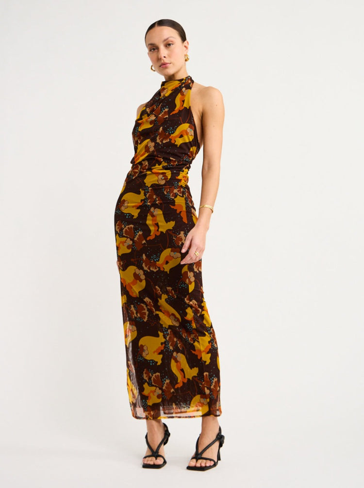 sir jacques gathered midi dress SIR Jacques Twist Midi Dress