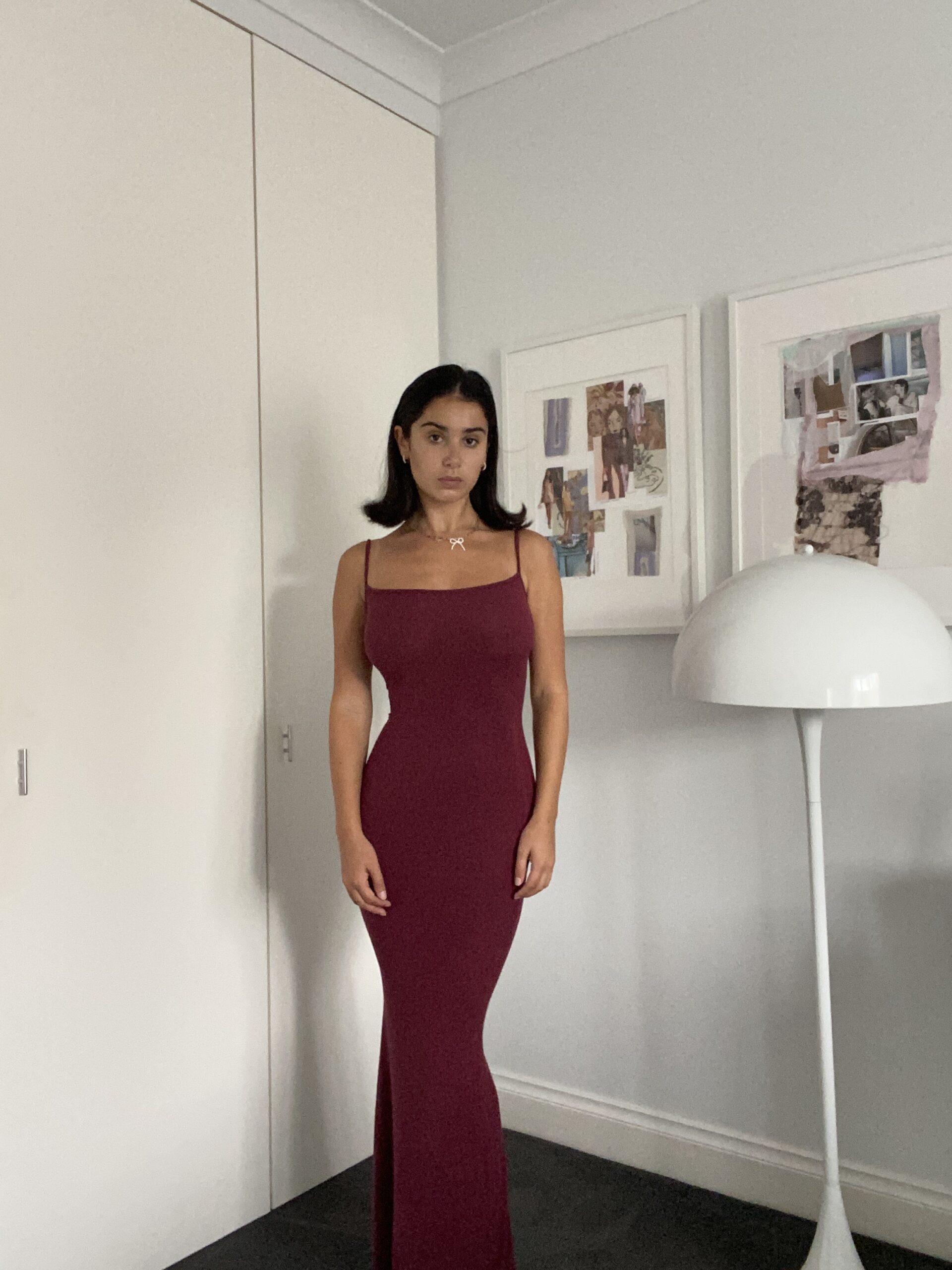 dark red skims dress SKIMS