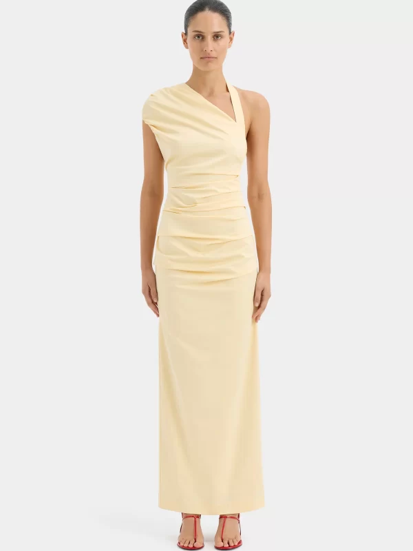 31-S22-SIR123-1132 Giacomo Gathered Gown Butter-23620-SirTheLabel-0282 1440x