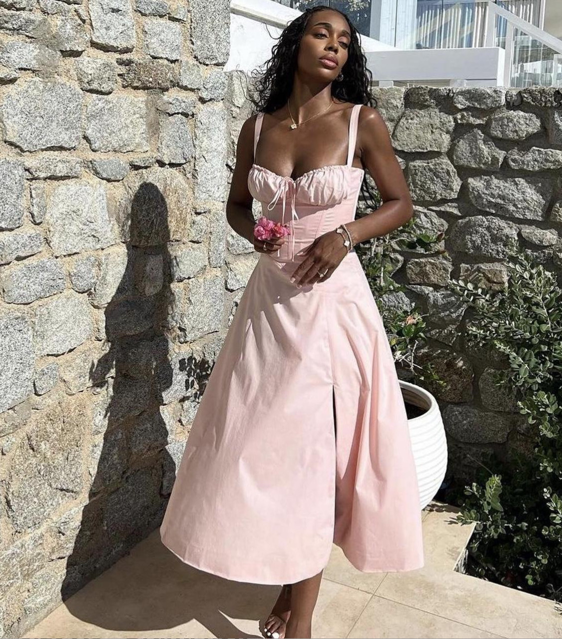House of CB Carmen Dress in Baby Pink – Rent a Dress