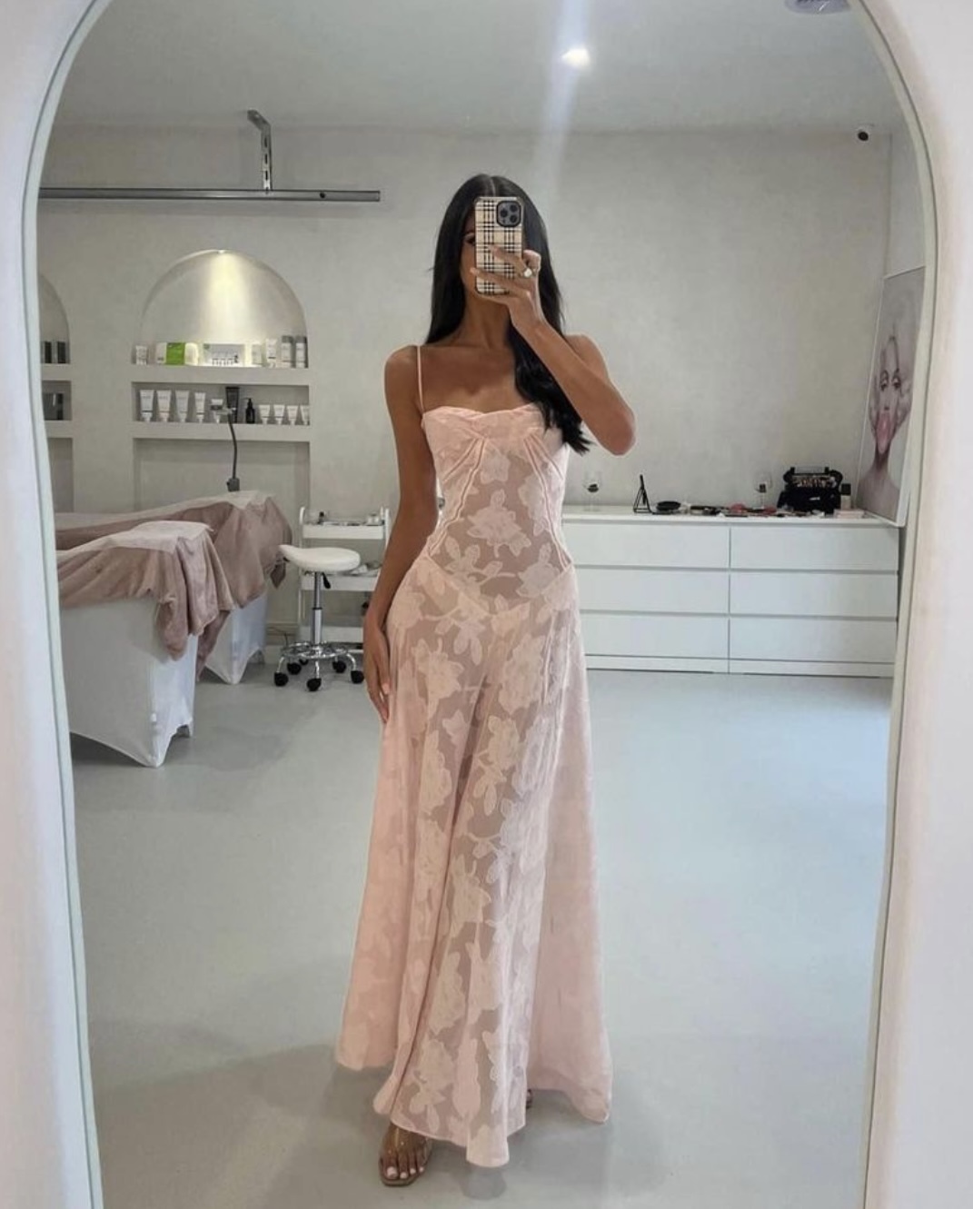 houseofcb pink dress Clothing: Midi Dresses: 'Mademoiselle' Ballerina Pink Corset Midi Dress