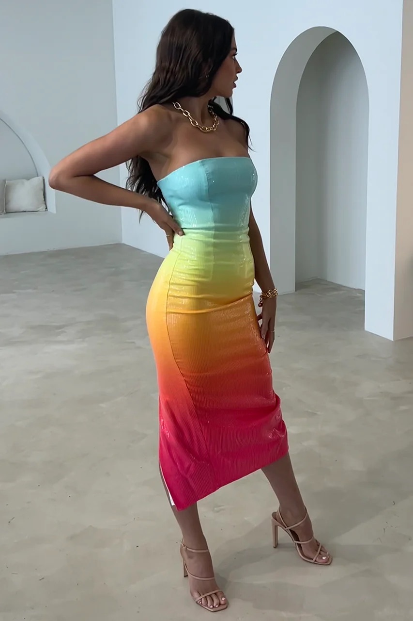 Runaway The Label MALIBU MIDI DRESS SIZE S OR 8