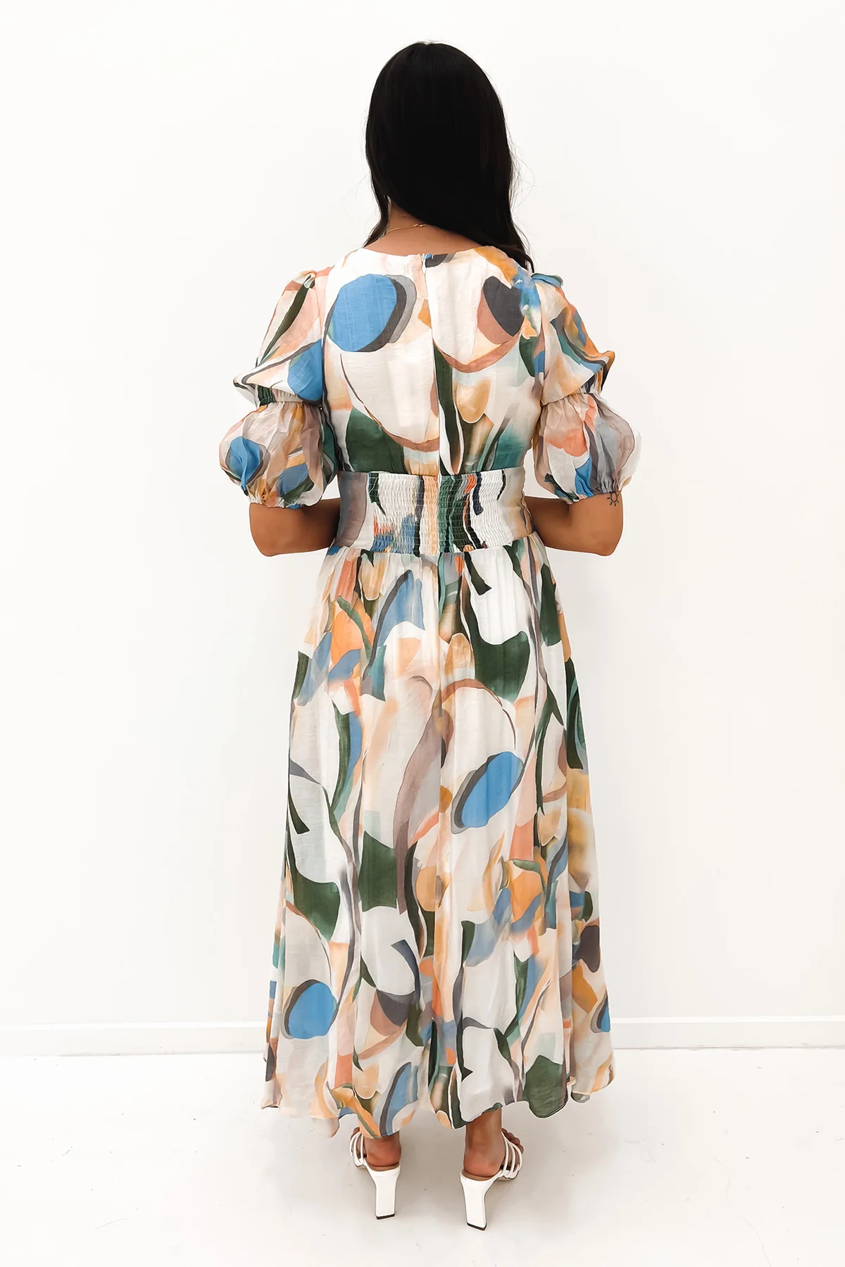 2420-Matilda Midi Dress Olive-back