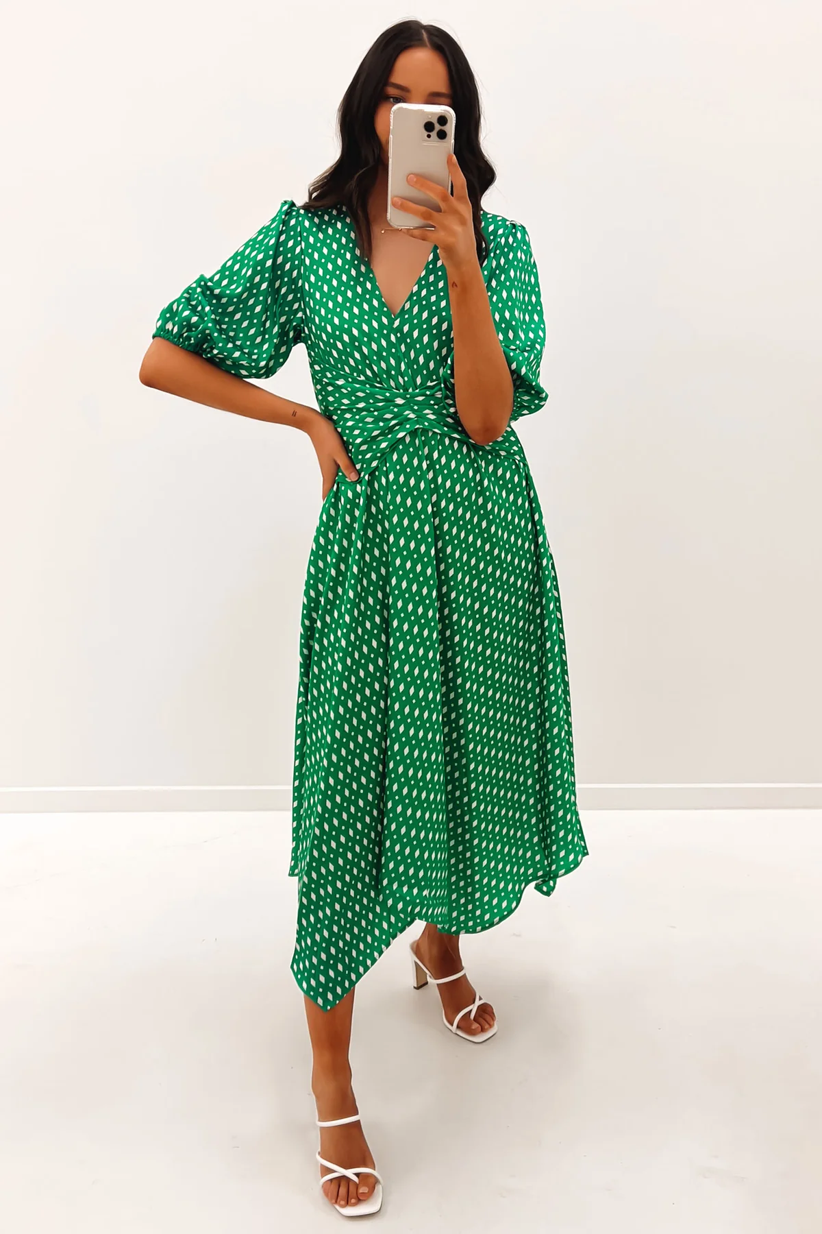 2420-Tayla Midi Dress Emerald- Size 8