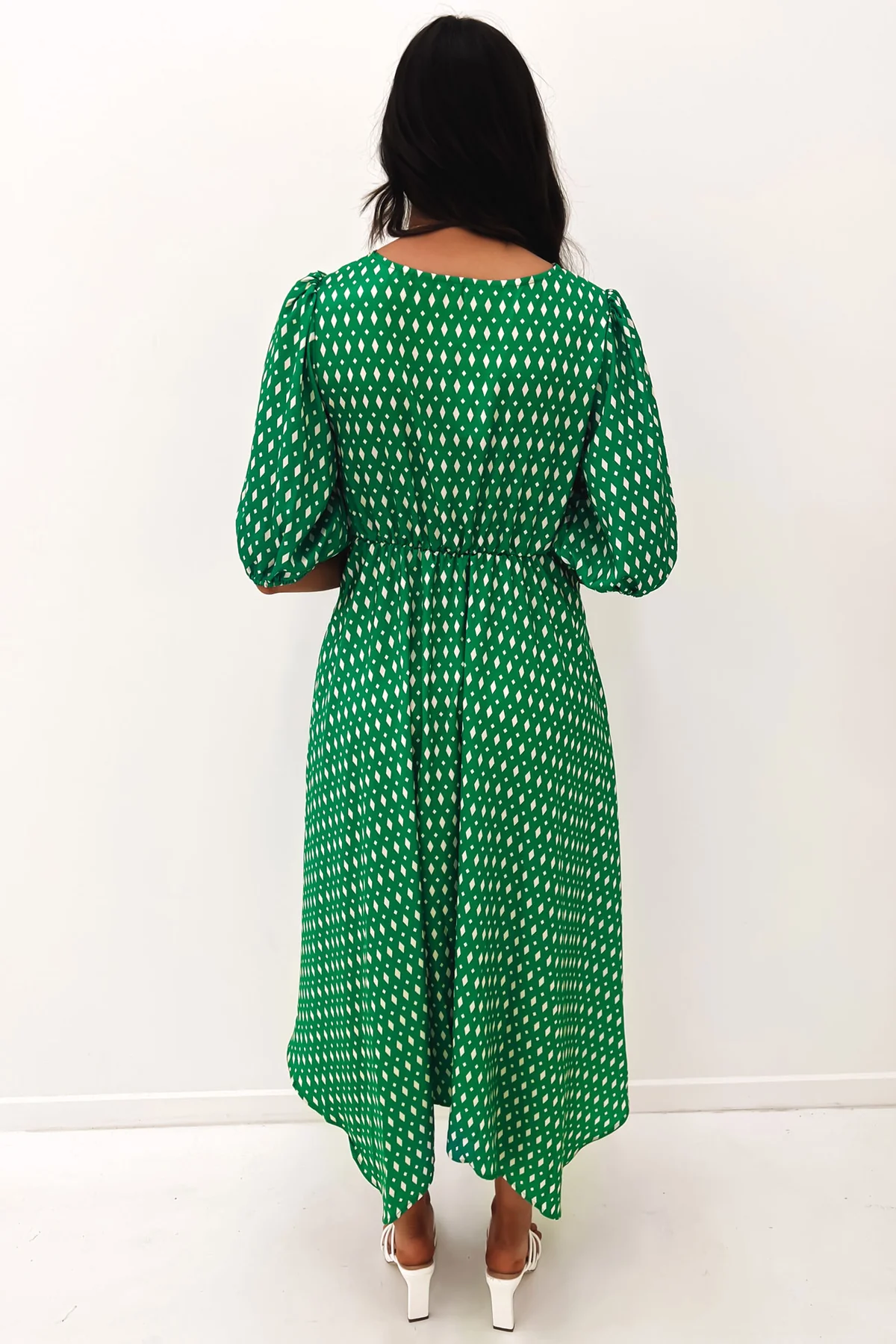 2420-Tayla Midi Dress Emerald- back