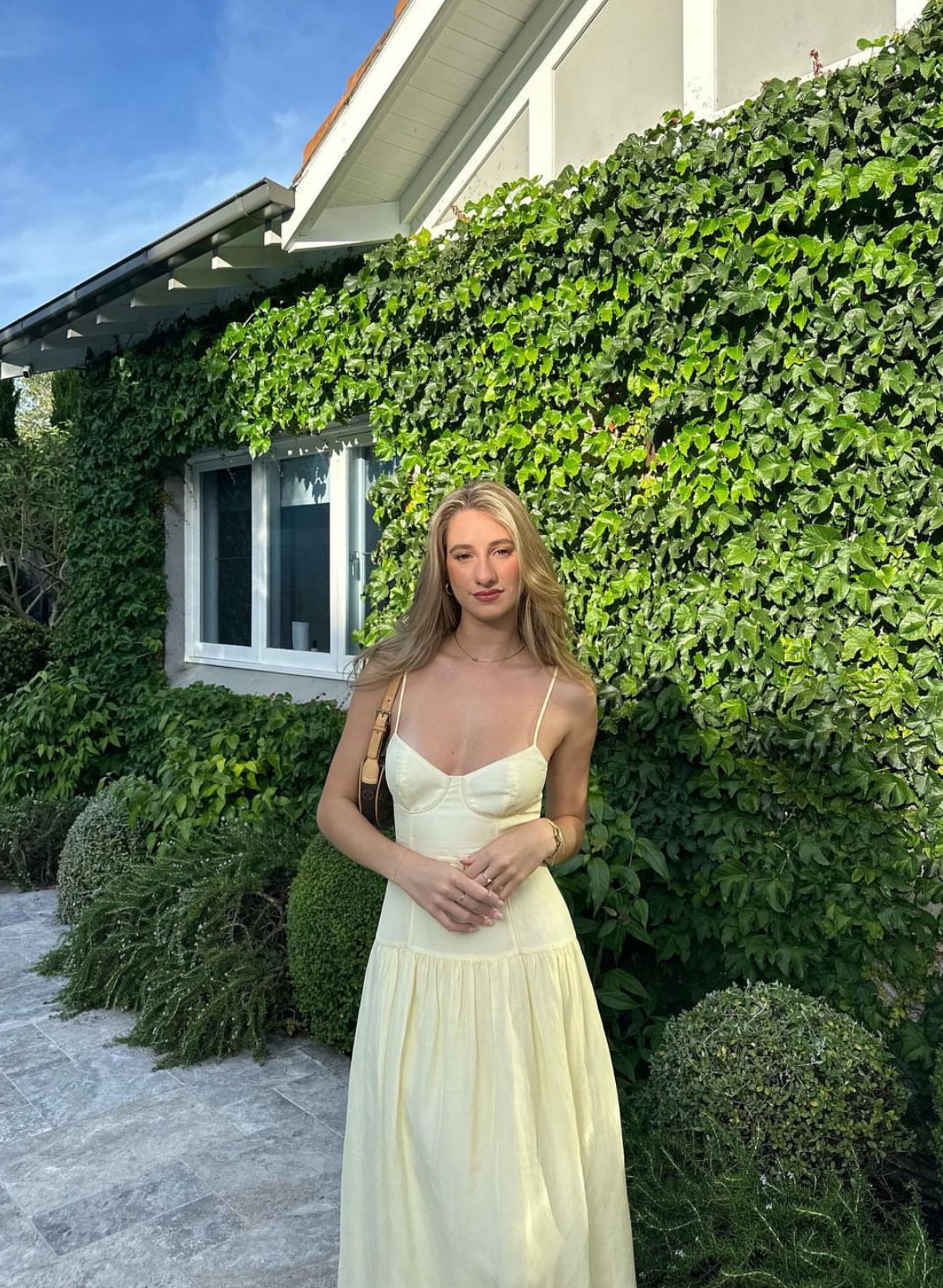 Shona Joy Limon Panelled Bustier Maxi Dress in Yellow Lemonade in