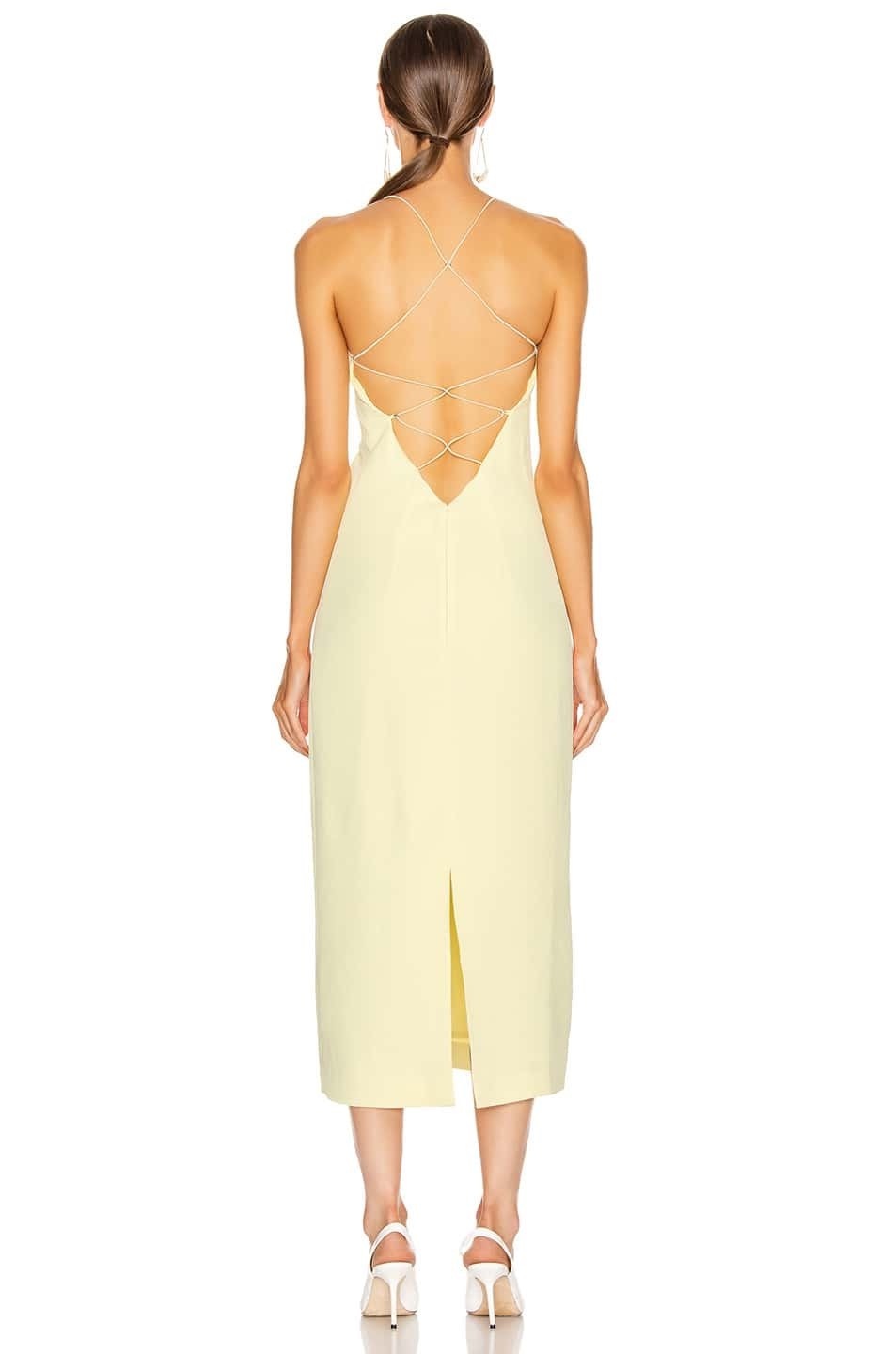 2731-au 8 yellow whitewash floating coil slip dress