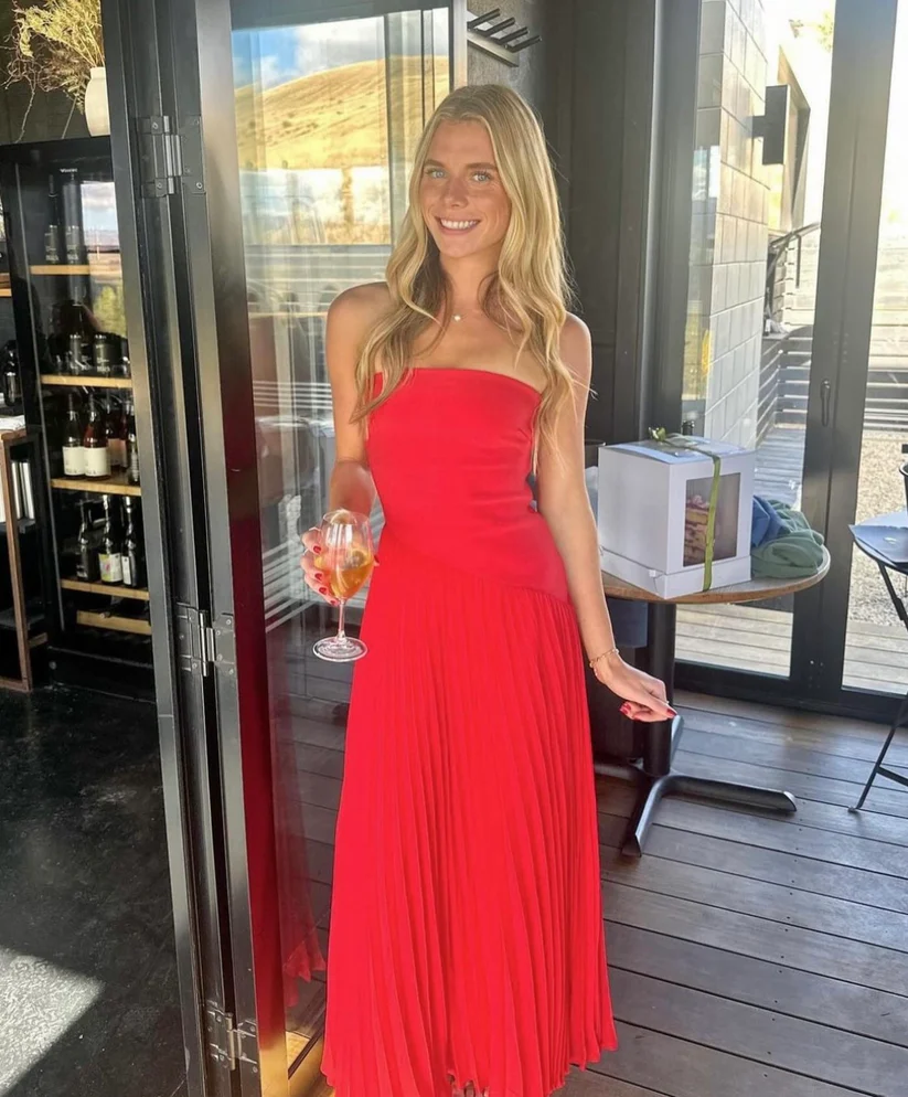 forever red dress Forever New ruffle shoulder midaxi dress in chilli red