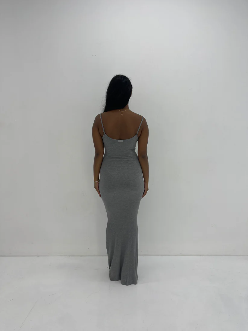SKIMS LOUNGE SLIP DRESS IN GREY FOR HIRE