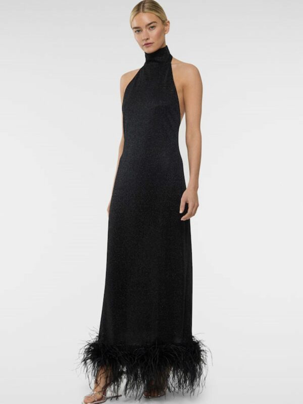 116-Oseree Lumiere Plumage Turtleneck Dress