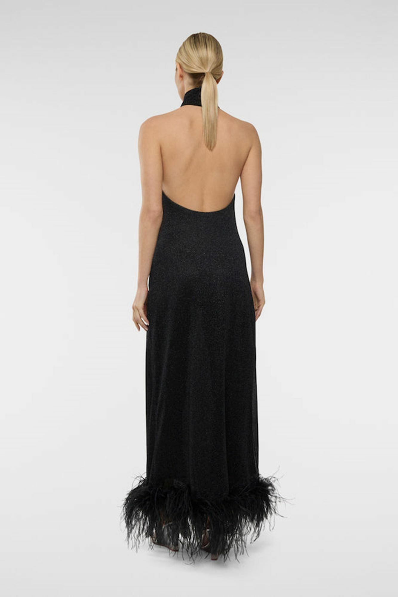 116-Oseree Lumiere Plumage Turtleneck Dress2