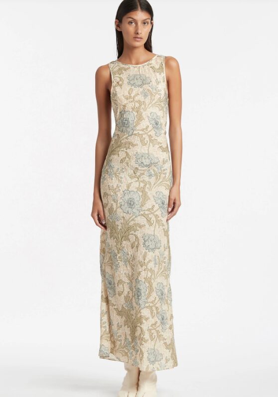 439-maev slip dress in florence print beige sir the label