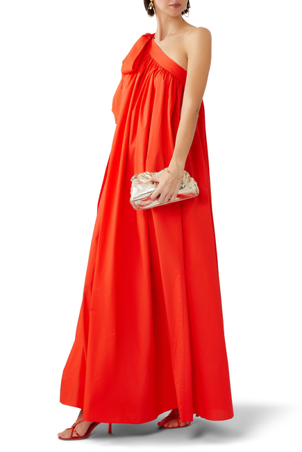 oroton one shoulder dress Oroton OROTON One Shoulder Bow Dress Red 14 Rent a Dress
