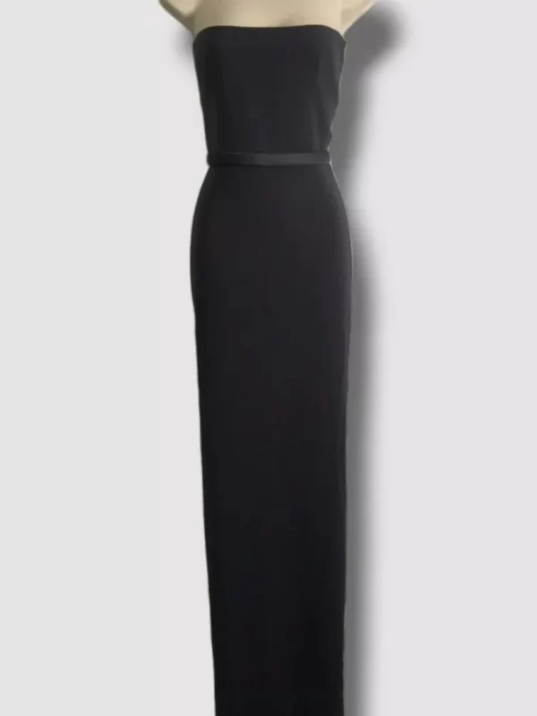 ALEX PERRY GREY CASSIDY STRAPLESS COLUMN GOWN IN GREY (SIZE US2)