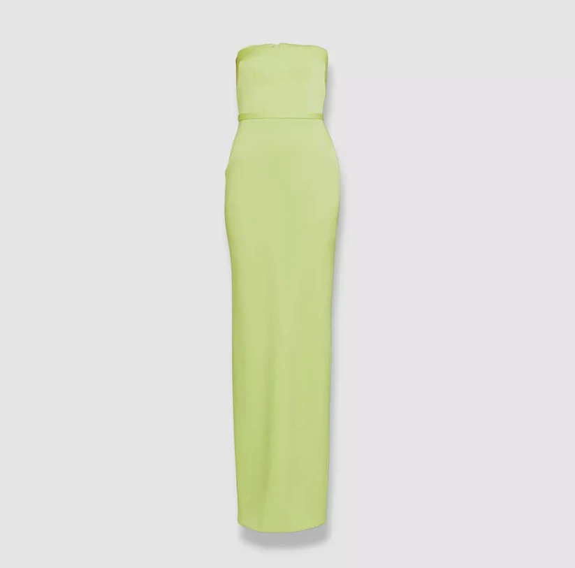 ALEX PERRY GREEN CASSIDY STRAPLESS COLUMN GOWN IN GREEN (SIZE US2)