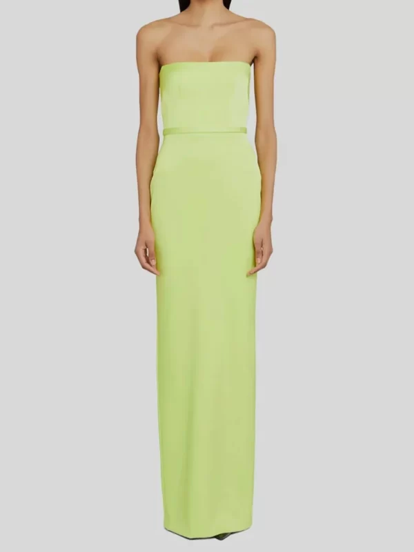 ALEX PERRY GREEN CASSIDY STRAPLESS COLUMN GOWN IN GREEN (SIZE US2)