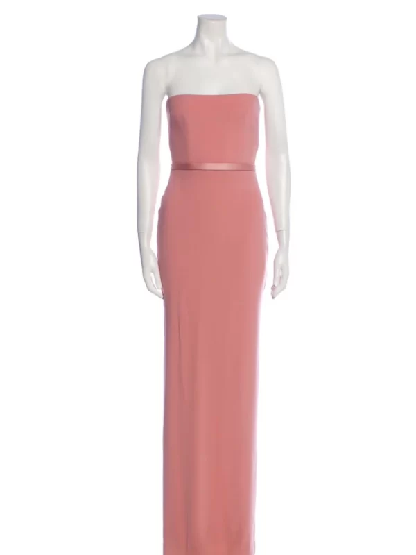 ALEX PERRY PINK CASSIDY STRAPLESS COLUMN GOWN IN PINK