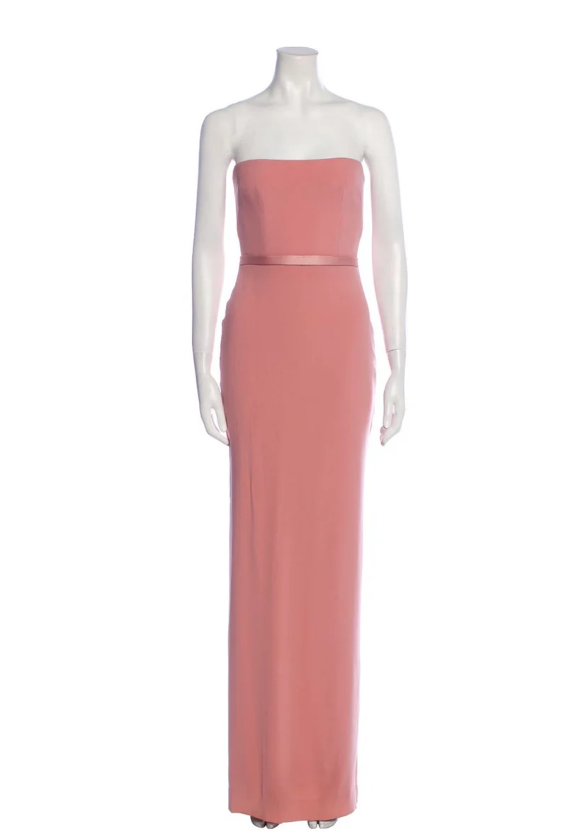 ALEX PERRY PINK CASSIDY STRAPLESS COLUMN GOWN IN PINK
